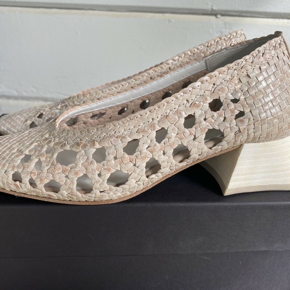 Missta Loirane Parchment Woven Braid Blocked Heels - Picture 3 of 10
